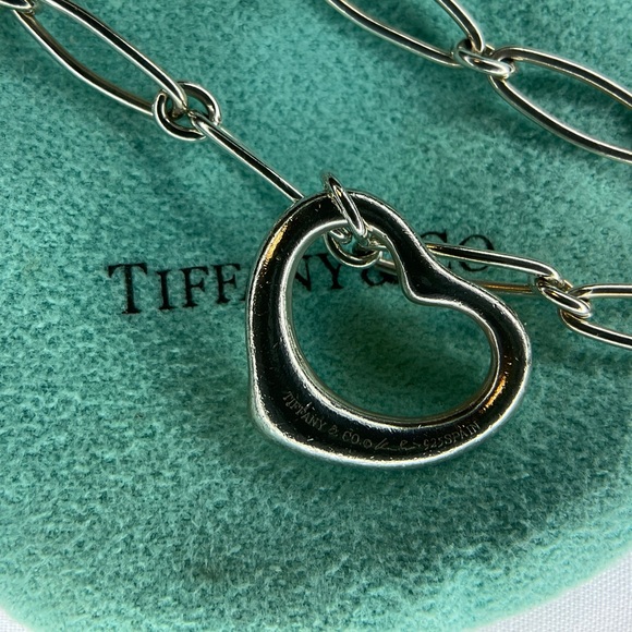 Tiffany & Co. Sterling Silver Open Heart Link Bracelet 7" - Picture 4 of 6